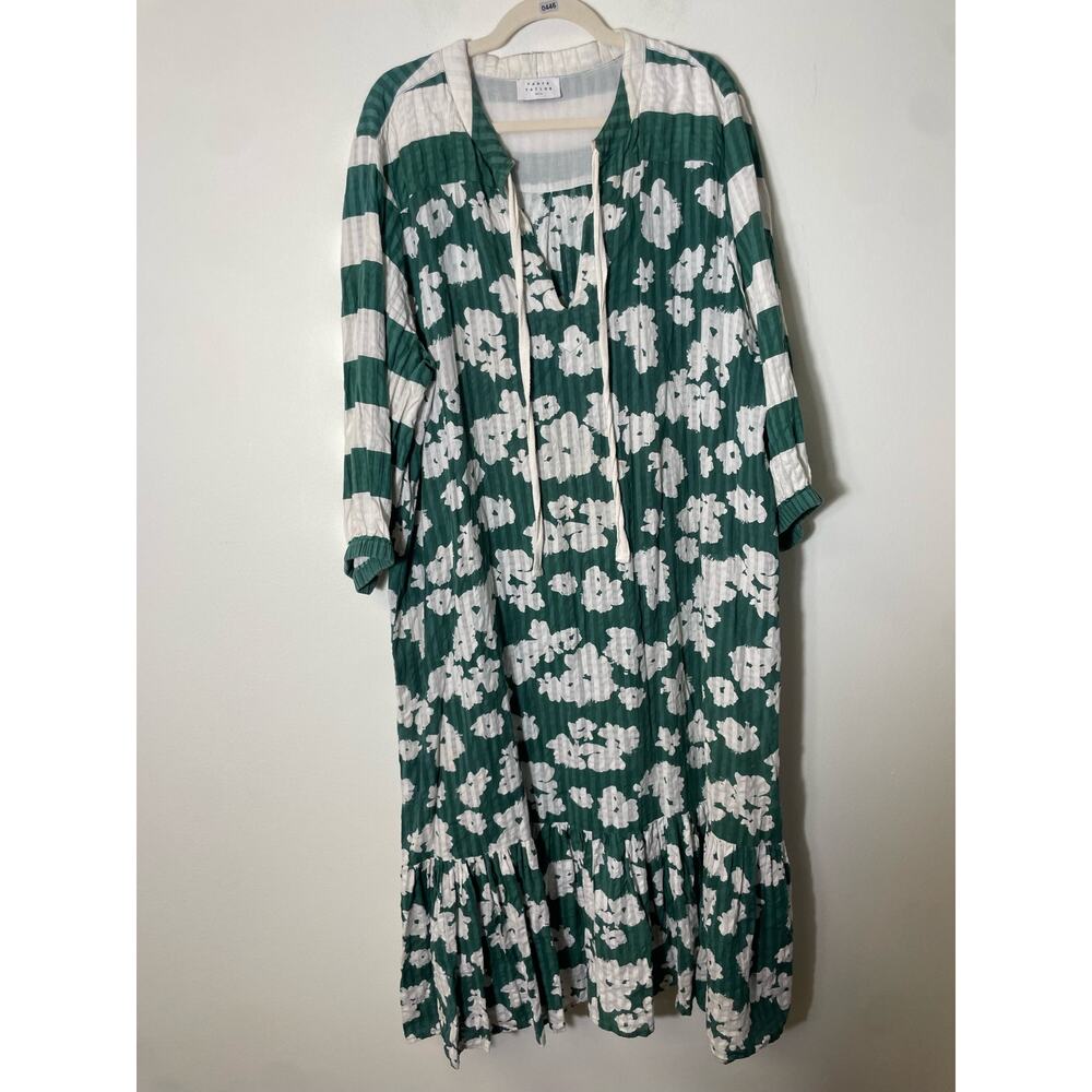 Tanya Taylor Emerald Floral Long Swim Coverup Sz XL